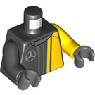 LEGO Zwart Mercedes-AMG Racing Bestuurder Minifiguur Torso (973 / 76382)