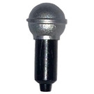 LEGO Svart Microphone med Full Metalliskt Silver Topp (12172 / 36828)