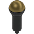 LEGO Schwarz Microphone mit Hälfte Gold oben (20274 / 93520)