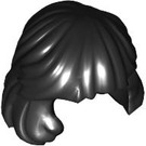 LEGO Schwarz Mittlere Länge Haar, gekämmt Behind Ear (36037)