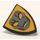 LEGO Black Minifig Shield Triangular with Mask on Orange Background Sticker (3846)