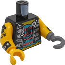 LEGO Zwart Minifig Torso Punk Pirate (973 / 73001)
