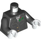 LEGO Schwarz Minifigur Torso mit Knöpfe und Greens Blätter mit Schwarz Arme und Weiß Hände (973 / 76382)