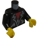 LEGO Zwart Minifig Torso met Leather Jacket (973)