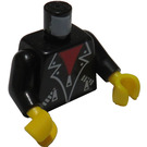 LEGO Zwart Minifiguur Torso met Leather Jasje (973 / 73403)