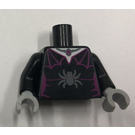 LEGO Schwarz Minifigur Torso mit Magenta Spinne Web Trim und Spinne (973)