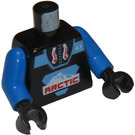 LEGO Black Minifig Torso with Red Arctic and 'A1' Pattern with Blue Arms and Black Hands (973 / 73403)