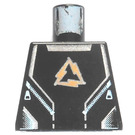 LEGO Zwart Minifiguur Torso zonder armen met Alpha Team logo en Zippers (973 / 3814)