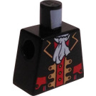 LEGO Schwarz Minifig Torso ohne Arme mit Chess King mit Ascot (973)