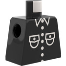 LEGO Svart Minifigur Overkropp uten armer med Patch Pocket Mønster (973)