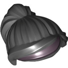 LEGO Black Minifigure Hair Medium Ponytail with Long Bangs with purple fringe (87990)