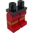 LEGO Zwart Minifigure Heupen en benen met Boxer Trunks met Golden Trim (3815 / 97197)