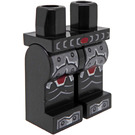 LEGO Black Minifigure Hips and Legs with Dark Red and Silver Armor (3815 / 23880)