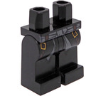 LEGO Zwart Minifigure Heupen en benen met Gold Buckles en Sash (3815 / 99365)