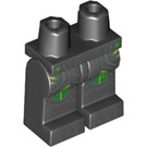 LEGO Zwart Minifigure Heupen en benen met Zilver Armor en Green Knee Pads (3815 / 36410)
