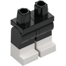 LEGO Svart Minifigur Hofter og ben med Hvit Boots (3815 / 21019)