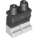 LEGO Schwarz Minifigure Hüften und Beine mit Weiß Boots (3815 / 21019)