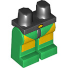 LEGO Schwarz Minifigure Hüften und Beine mit Gelb Button und Rectangles (3815 / 97496)