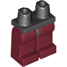 LEGO Zwart Minifigure Heupen met Dark Rood Poten (3815 / 73200)