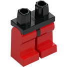 LEGO Schwarz Minifigur Hüften mit Rot Beine (73200 / 88584)