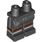 LEGO Noir Minifigure Jambes avec DFB logo et Reddish Brown Stripe (3815 / 26501)
