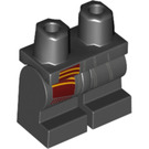LEGO Schwarz Minifigure Medium Beine mit rot Schal (37364 / 39286)