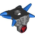 LEGO Zwart Minifigure Schouder Armor met Spikes met Rood Skull en Blauw Spikes (93056 / 94351)