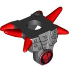 LEGO Schwarz Minifigure Schulter Armor mit Spikes mit rot Skull und rot Spikes (93056 / 94071)