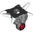 LEGO Zwart Minifigure Schouder Armor met Spikes met Rood Skull en Wit Spikes (93056 / 93796)