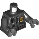 LEGO Zwart Minifigure Torso met Zippered Jacket met Sheriff's Badge (Dubbelzijdig) (973 / 76382)
