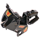 LEGO Zwart Motorfiets Fairing met Rood en Geel Flames Sticker (52035)