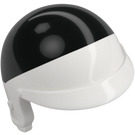 LEGO Negro Moto Casco con Visera con Blanco Parte superior (15851)