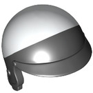 LEGO Black Motorcycle Helmet with Visor with White Top (15851)