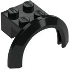 LEGO Zwart Spatbord Steen 2 x 2 met Wiel Boog  (50745)