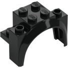 LEGO Black Mudguard Brick 2 x 4 x 2.3 with Tall Wheel Arch (18974)