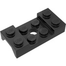 LEGO Black Mudguard Plate 2 x 4 with Arches with Hole (60212)