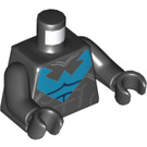 LEGO Svart Nightwing med Blå Kiste Symbol Minifigur Overkropp (973 / 76382)