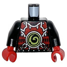 LEGO Noir Ninjago Torse Rouge Armure avec Citron Vert Medallion sur De Face (973)