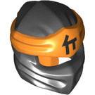 LEGO Black Ninjago Wrap with Orange Headband with Ninjago Black Logo (52763)
