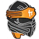 LEGO Schwarz Ninjago Wrap mit Orange Headband mit Weiß Ninjago Logogram