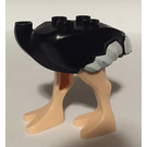LEGO Schwarz Ostrich Körper mit Weiß Schwanz und Wingtips und Light Flesh Beine (24689)