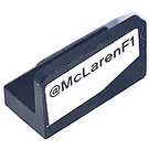 LEGO Black Panel 1 x 2 x 1 with @McLaren F1 Left Side Sticker with Rounded Corners (4865)