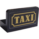 LEGO Black Panel 1 x 2 x 1 with "TAXI" Sticker with Rounded Corners (4865)