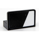 LEGO Black Panel 1 x 2 x 1 with White Triangle - Right Side Sticker with Rounded Corners (4865)