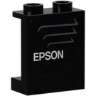 LEGO Black Panel 1 x 2 x 2 with "EPSON" (Text Left) Sticker with Side Supports, Hollow Studs (6268)