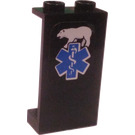 LEGO Black Panel 1 x 2 x 3 with Polar Bear and Star of Life Sticker without Side Supports, Hollow Studs (2362)