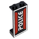 LEGO Black Panel 1 x 2 x 3 with Space Police I logo left side without Side Supports, Solid Studs (2362)