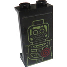 LEGO Noir Panneau 1 x 2 x 3 avec X-Ray Scan Autocollant avec supports latéraux - tenons creux (35340)