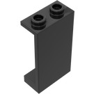 LEGO Schwarz Panel 1 x 2 x 3 ohne seitliche Stützen, hohle Bolzen (2362 / 30009)