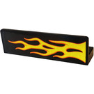 LEGO Black Panel 1 x 4 with Rounded Corners with Flame (Right) Sticker (15207)
